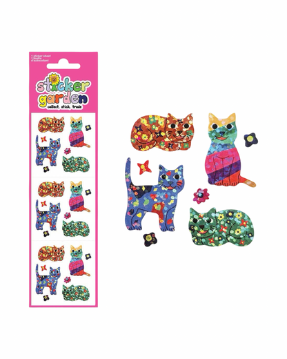 Sparkle Groovy Cats Sticker Sheet