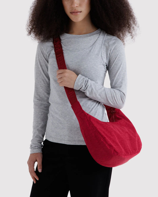 Cherry Medium Nylon Crescent Baggu
