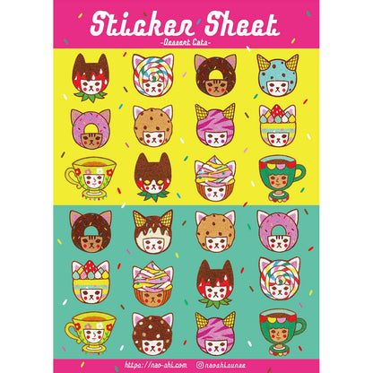 Dessert Cats Sticker Sheet