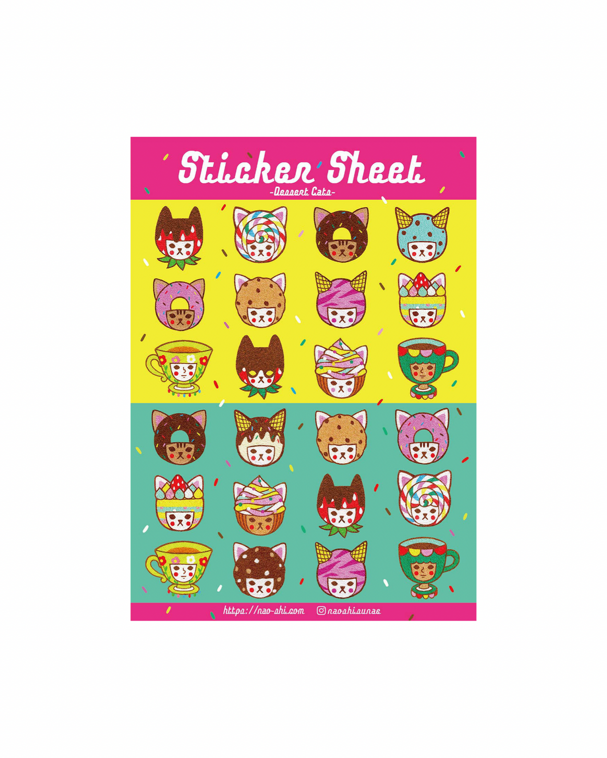 Dessert Cats Sticker Sheet