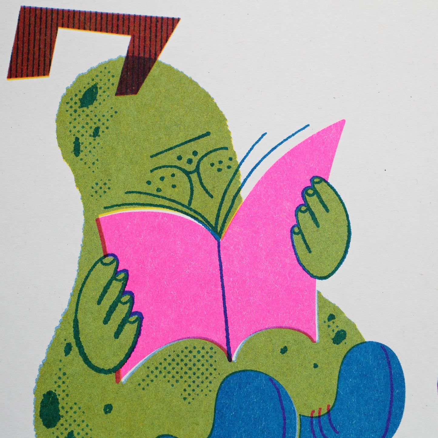 Reading Pears A4 Risograph Print