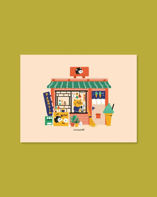 Ice cream Shop: 24 x 18cm print
