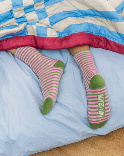 Striped Socks: Pistachio Rosé