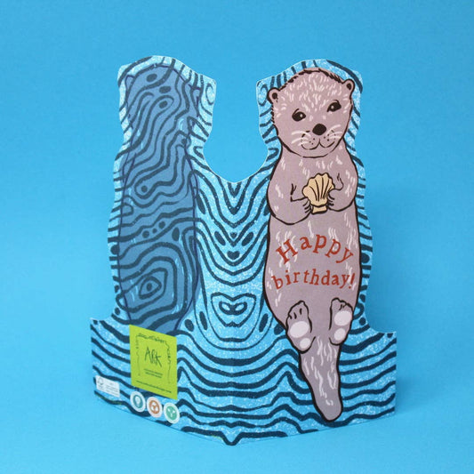 Otter Shaped Greetings Card