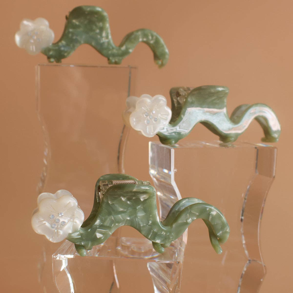 White Orange Blossom Flower Hair Claw