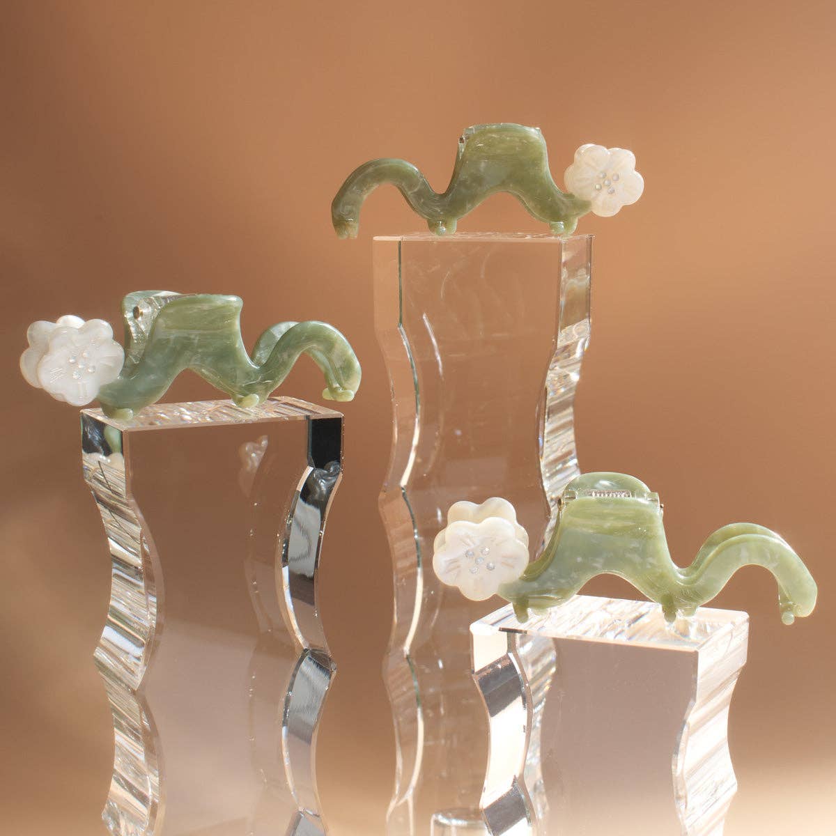 White Orange Blossom Flower Hair Claw