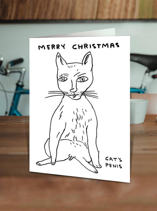 Cat's Penis Christmas Card