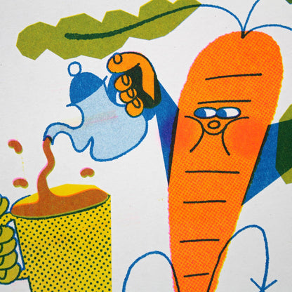 Tea Time A4 Risograph Print