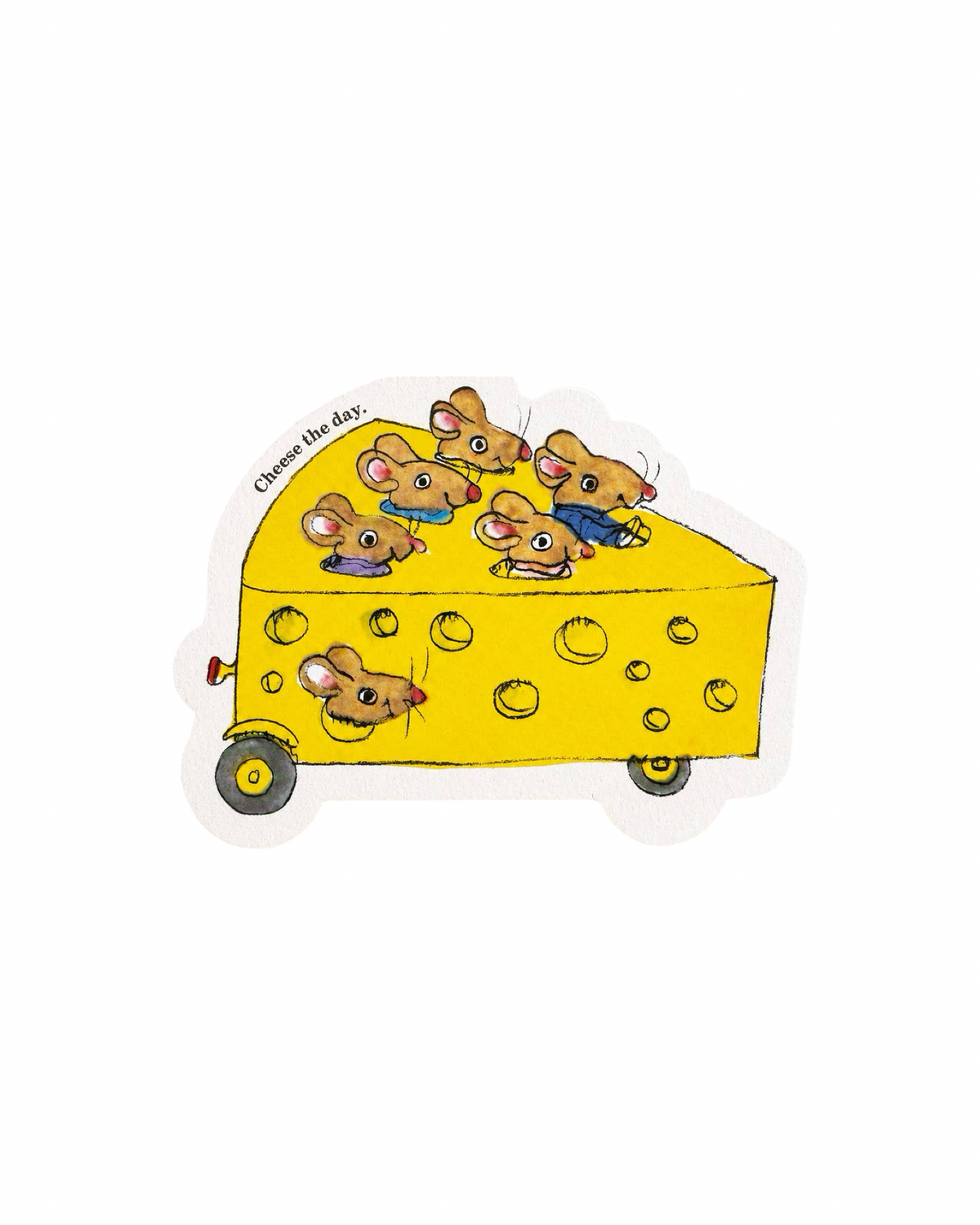 Cheese Mouse Car Die-cut Card