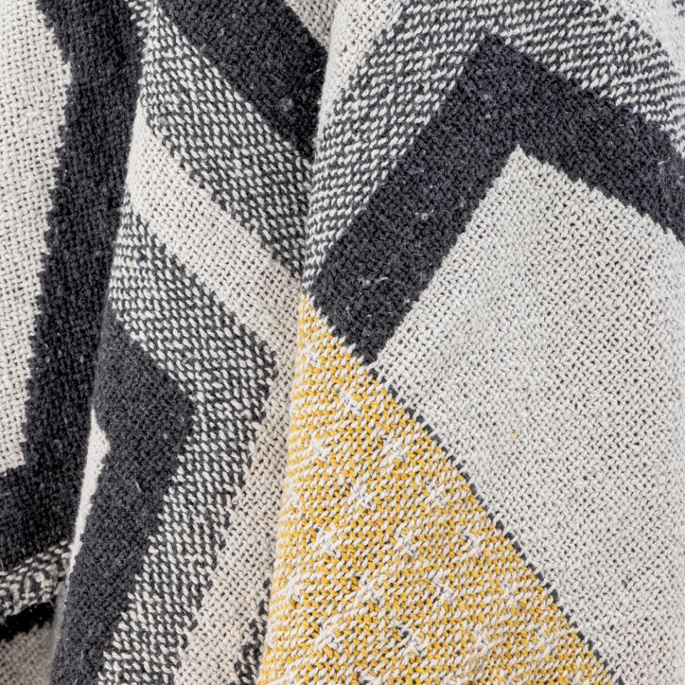 Grey Annli Throw, Recycled Cotton