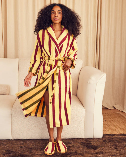 Ginkgo Stripe Bathrobe