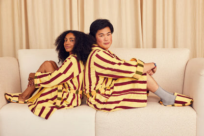 Ginkgo Stripe Bathrobe