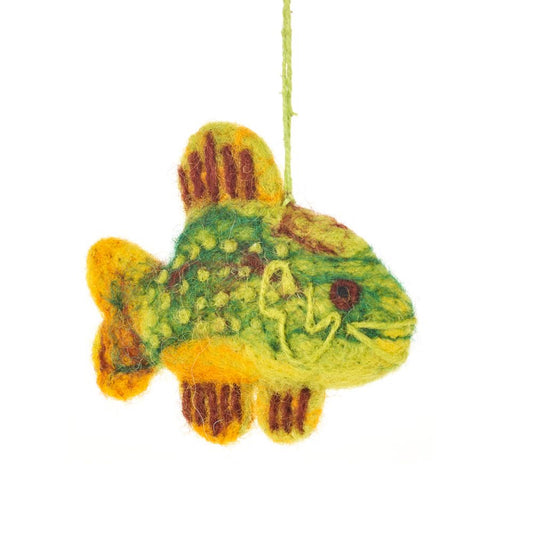 Green Sunfish Handmade Felt Hanging Decoration