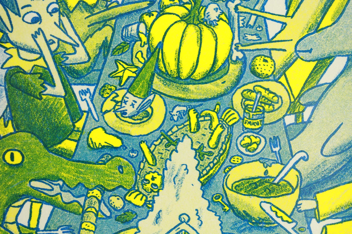 Banquet A4 Risograph Print