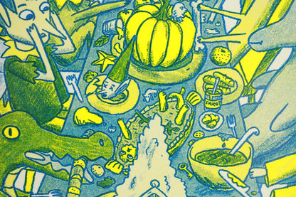 Banquet A4 Risograph Print