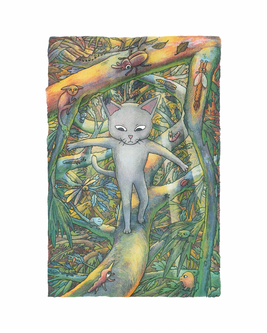 Cat Forest A3 Risograph Print