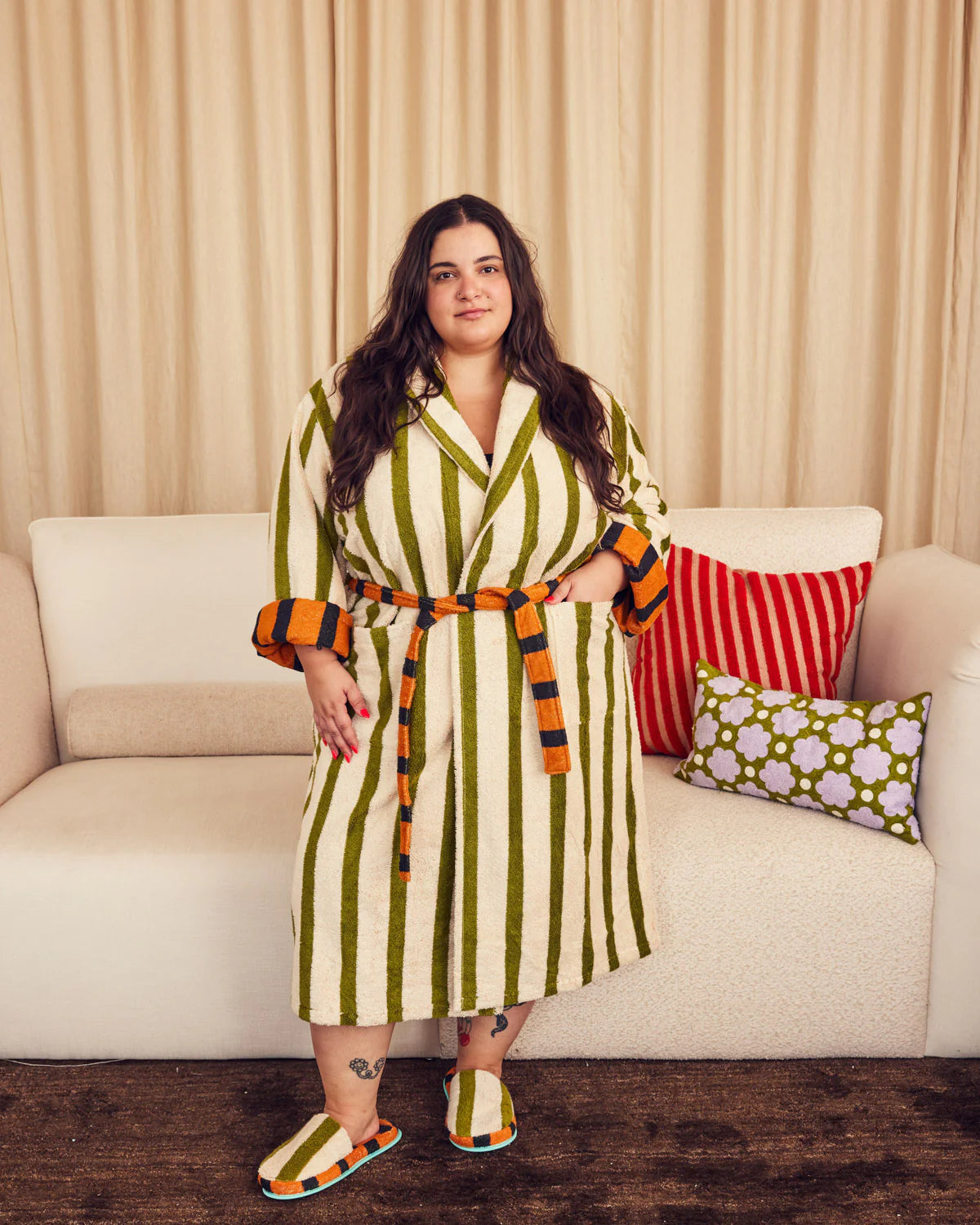 Juniper Stripe Bathrobe