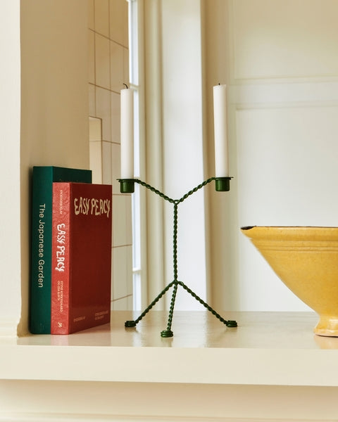 Wire Candle Holder - Green