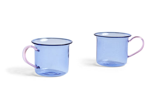 Blue / Pink Borosilicate Cups