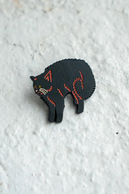 Scaredy Cat Enamel Pin