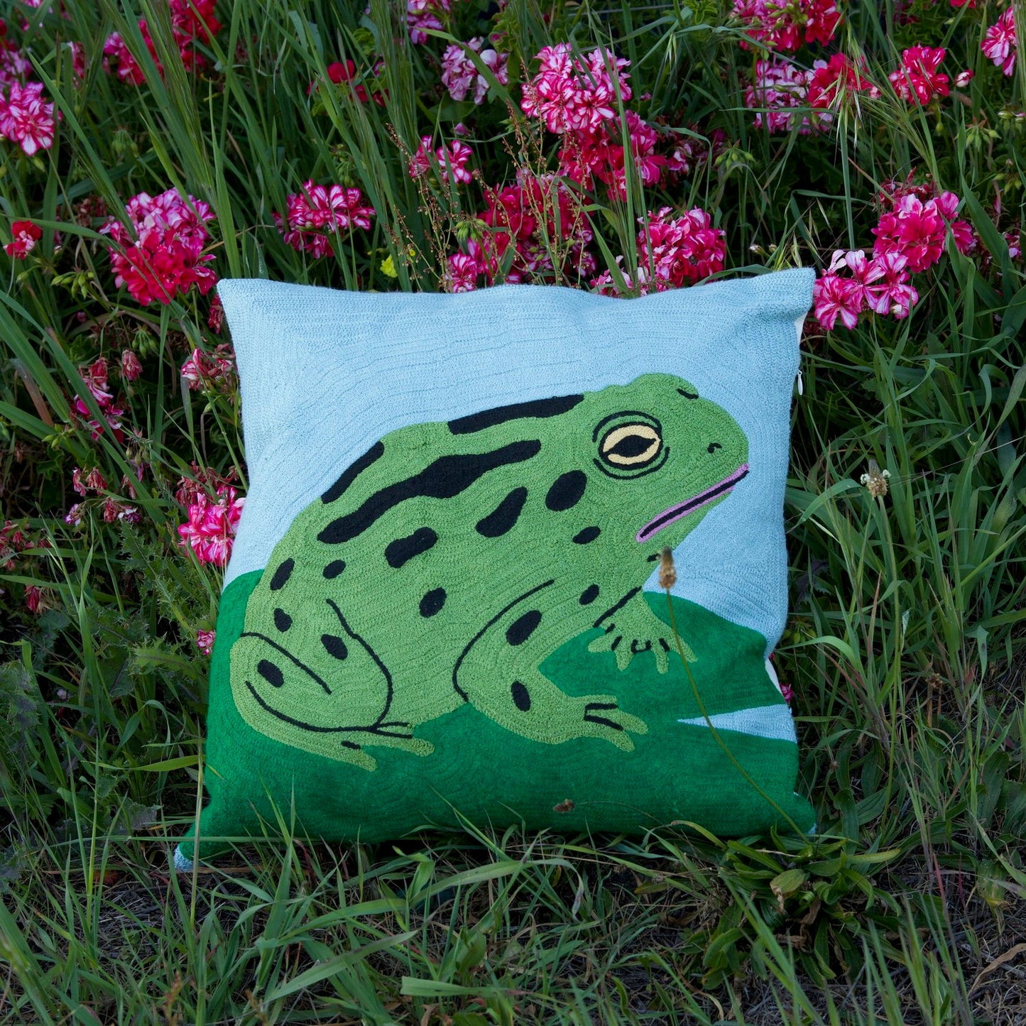 Toad at the Pond Cushion Cover
