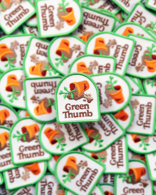 Green Thumb iron-on patch for dogs