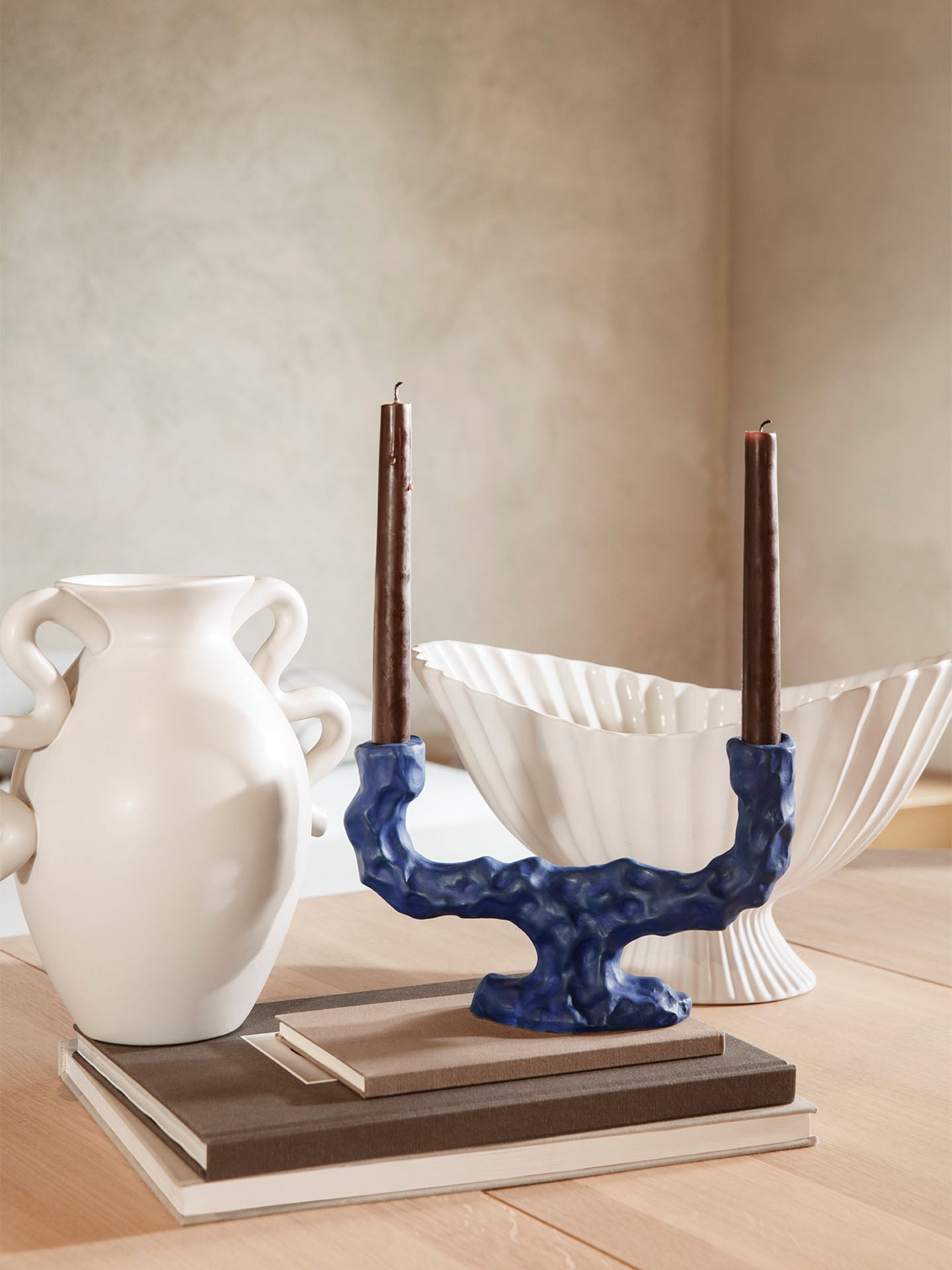 Dito Double Candle Holder - Bright Blue