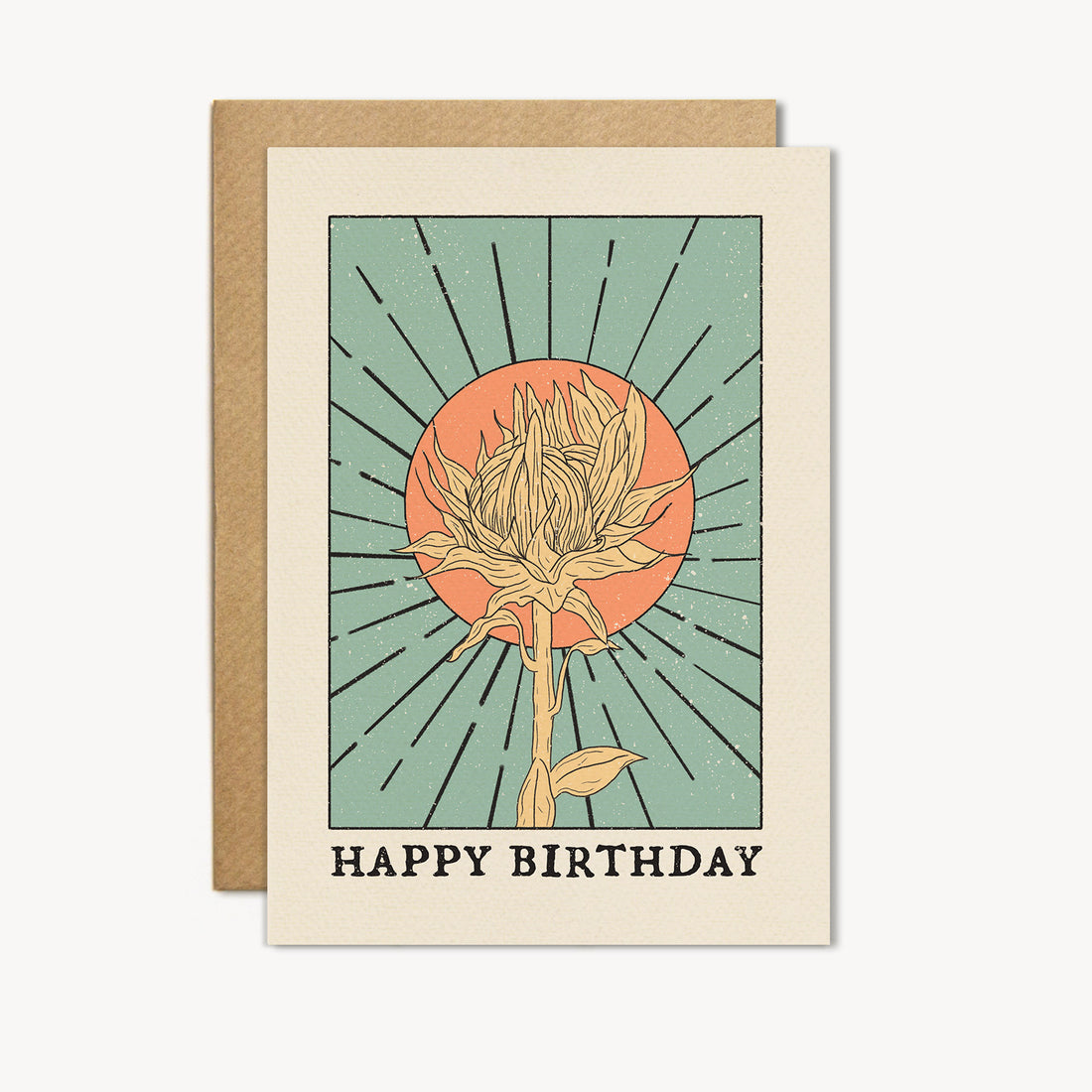 Happy Birthday Flower and Sun Greetings Card