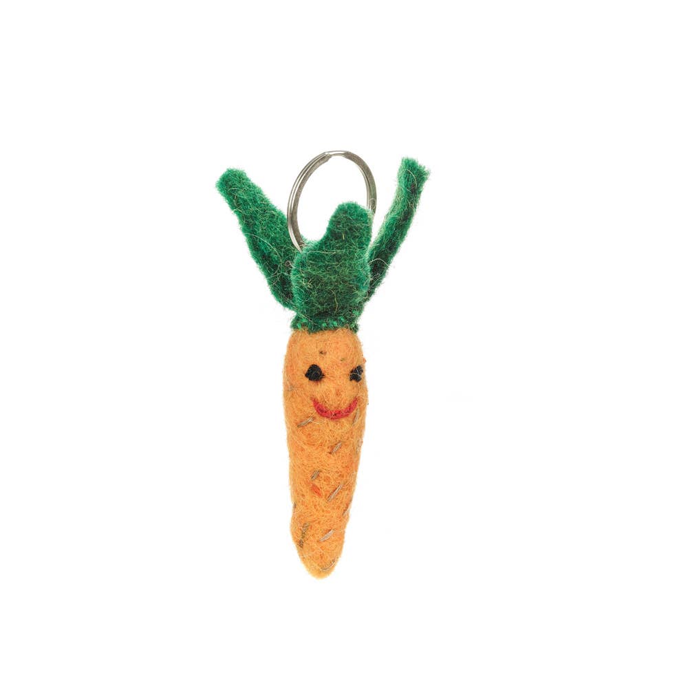 Handmade Felt Fair trade Mr. Carrot Easter Spring Keyring