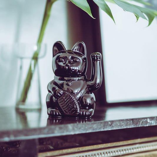 Maneki Neko - Lucky Cat - Glossy Black