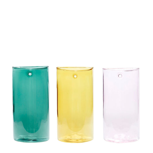 Glass Vase - Pink/Yellow/Green