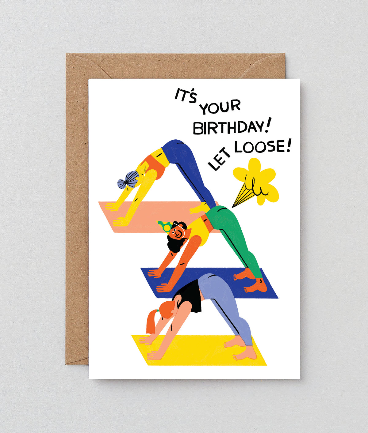 Let Loose Yoga Greetings Card