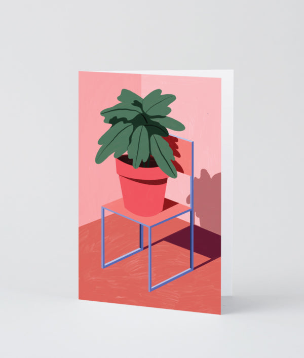 Plant & Chair Art Greetings Card