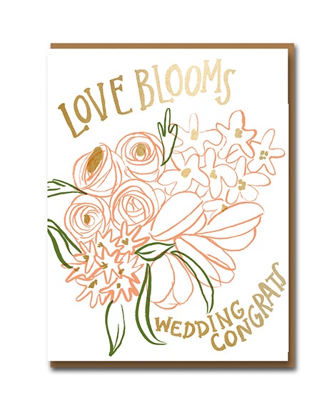 Love Blooms Wedding Card