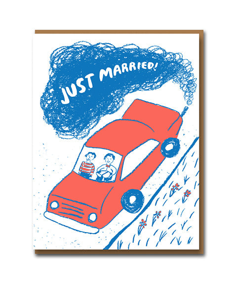 Married Joyride Greetings Card