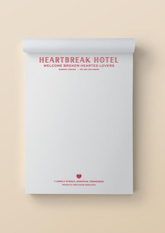 Fictional Hotel Notepads: Heartbreak Hotel