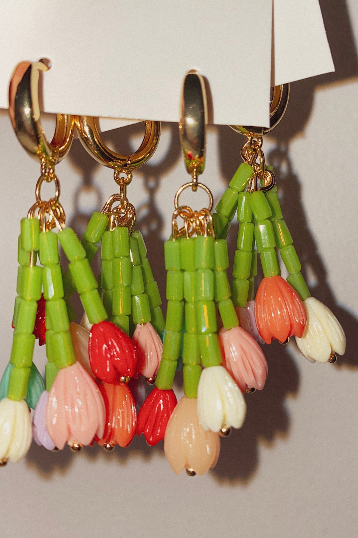 Tulip Bouquet Mini Hoop Earrings