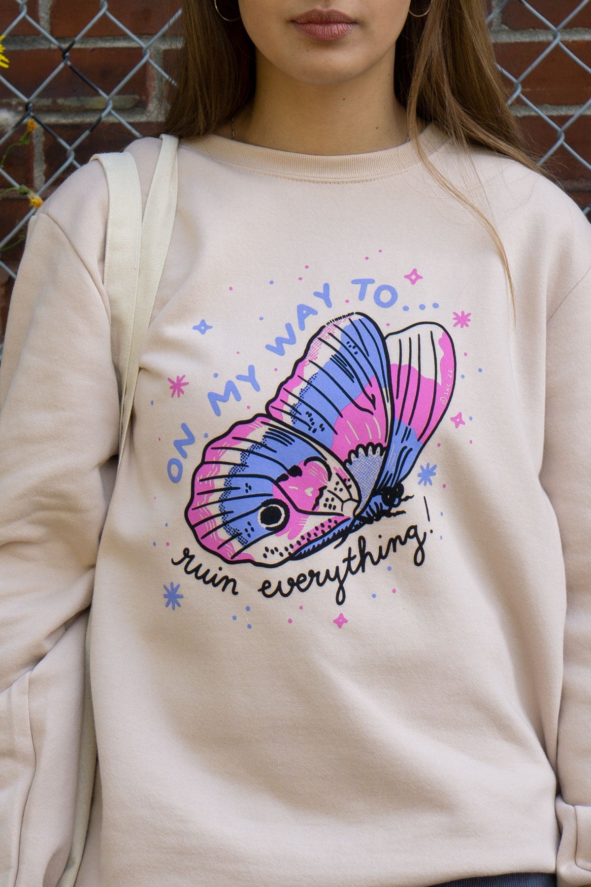 Ruin Butterfly Sweatshirt - Pink Salt