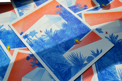 Tropical Risograph Print