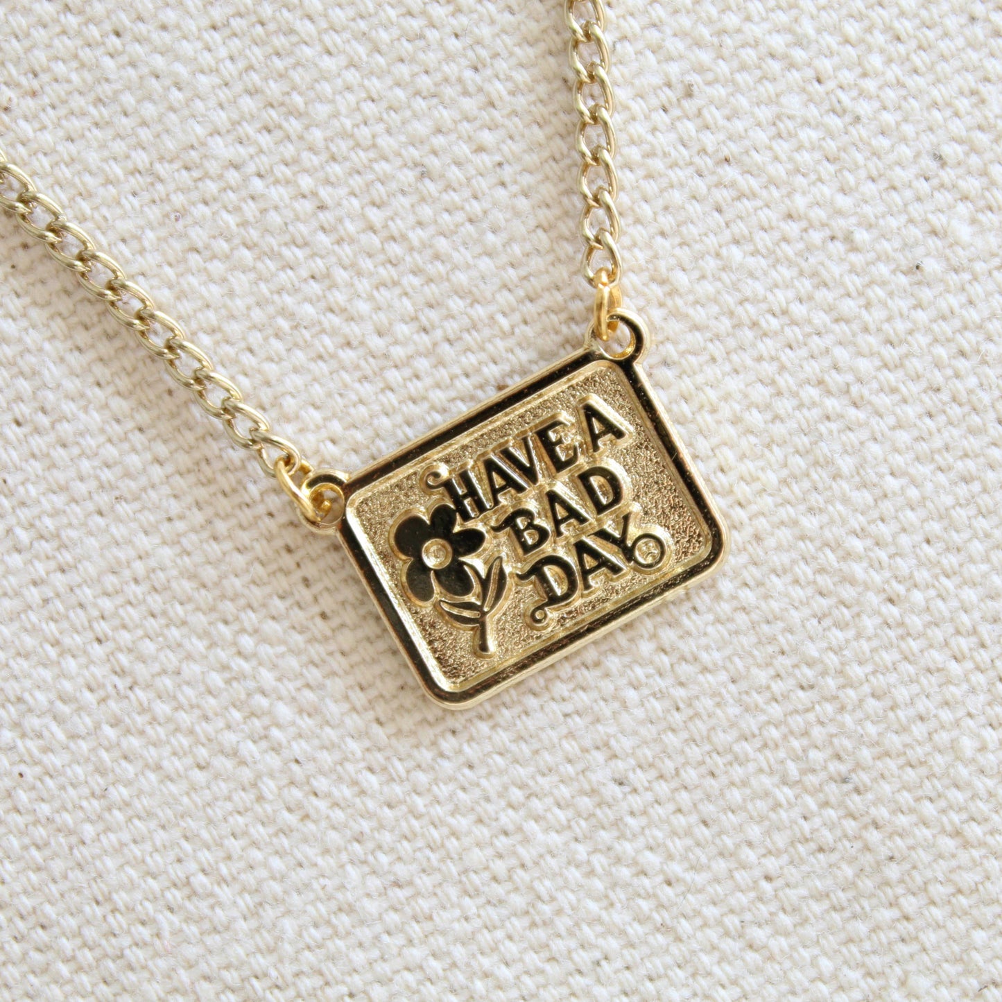 Have A Bad Day Mini Charm Necklace - Gold