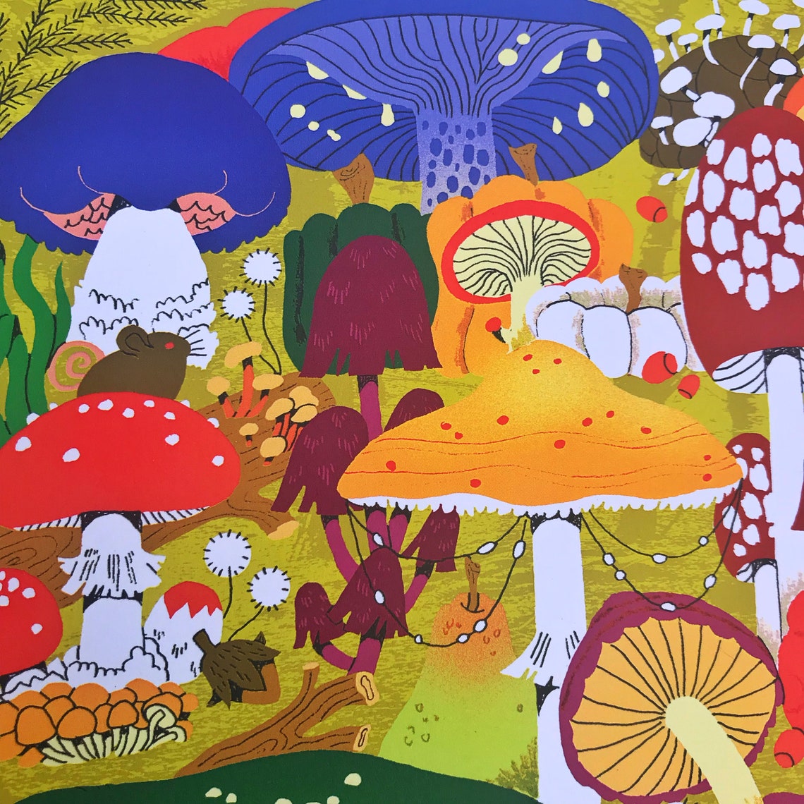 Mushroom Scene A3 Print