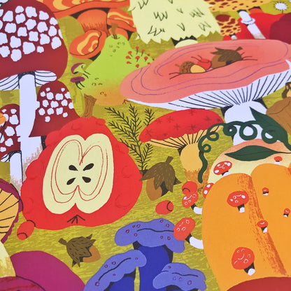 Mushroom Scene A3 Print