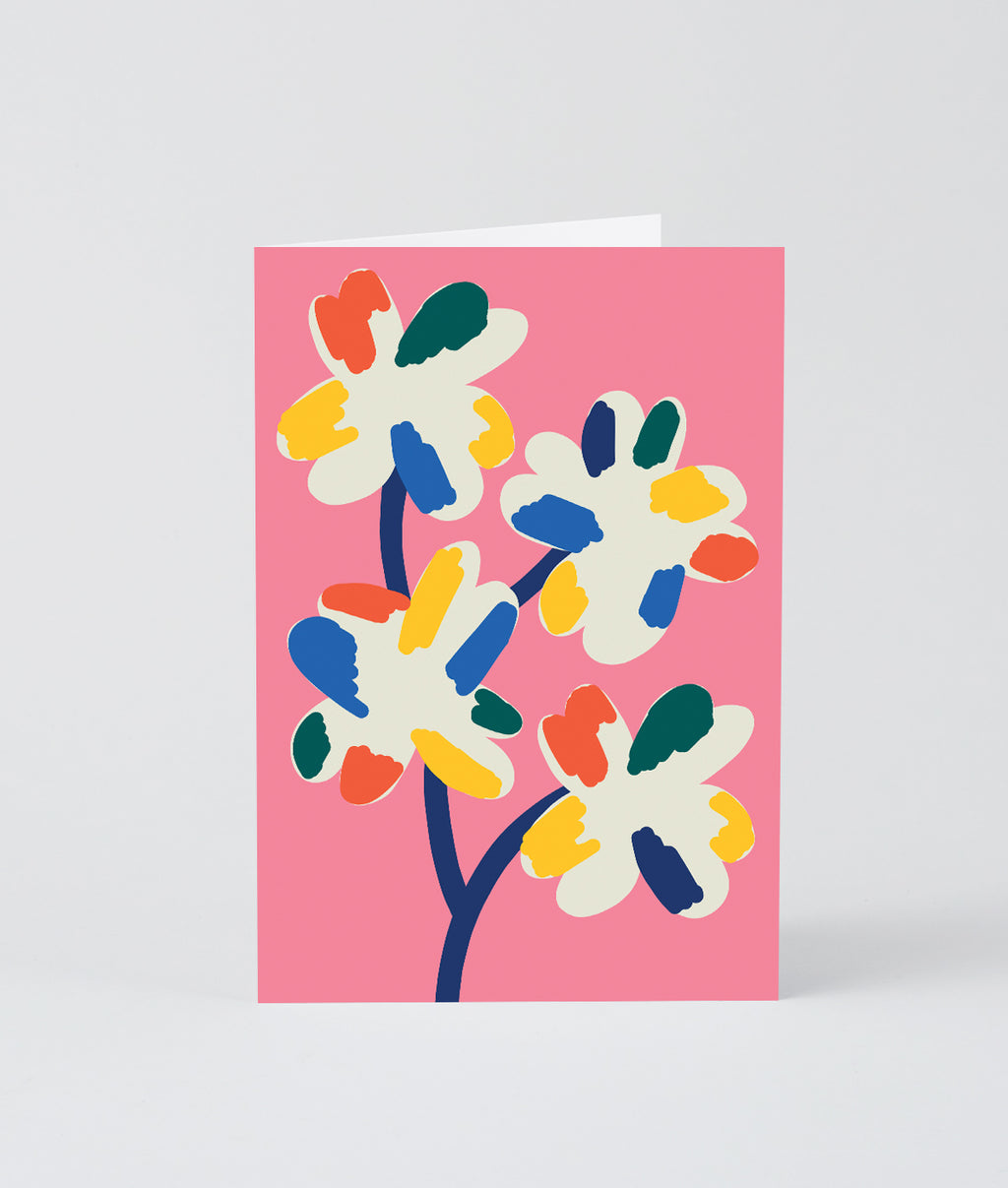 Four Flowers Art Greetings Card